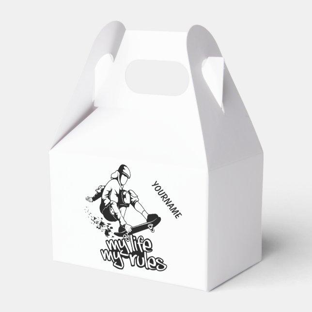 Skateboarding custom favor box (Front Side)