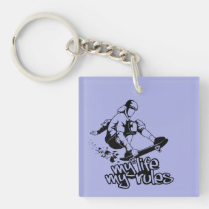 Skateboarding custom key chain