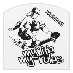 Skateboarding custom name door sign