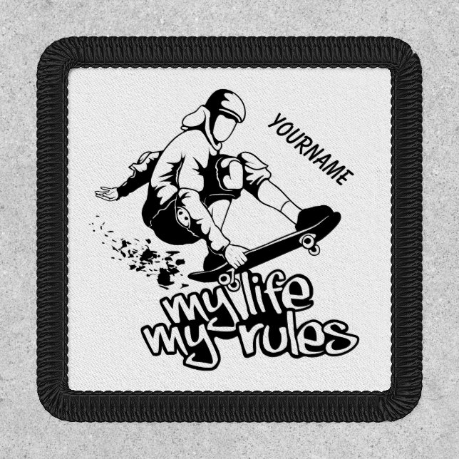 Skateboarding custom name patch (Front)