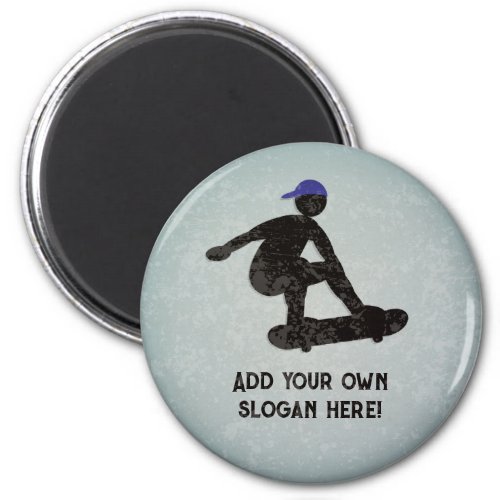 Skateboarding _ custom text on metal for skater magnet