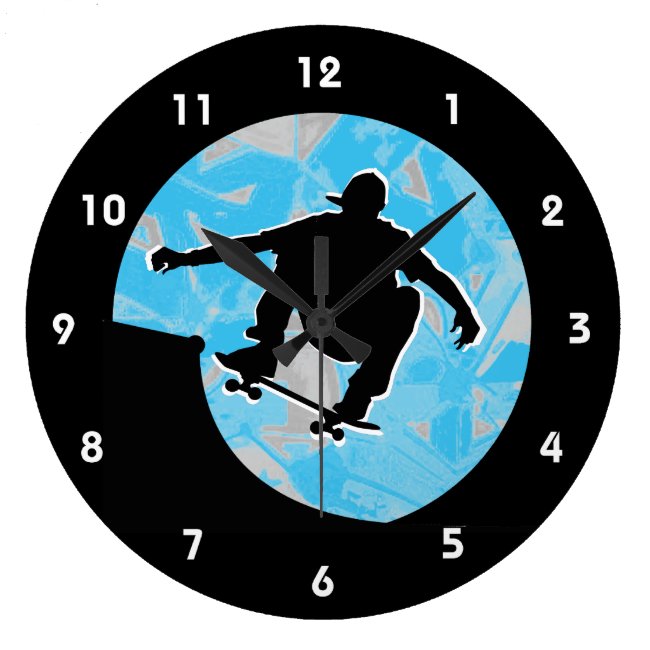 Skateboarding Design Wall Clock
