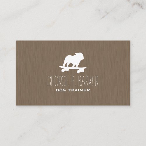 Skateboarding English Bulldog Silhouette Business Cards