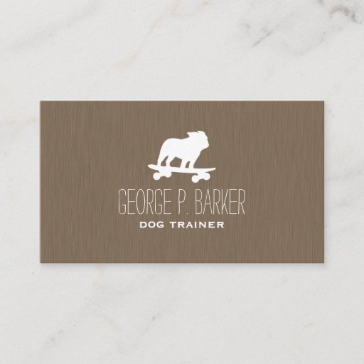 Customizable Skateboarding English Bulldog Silhouette Business Cards