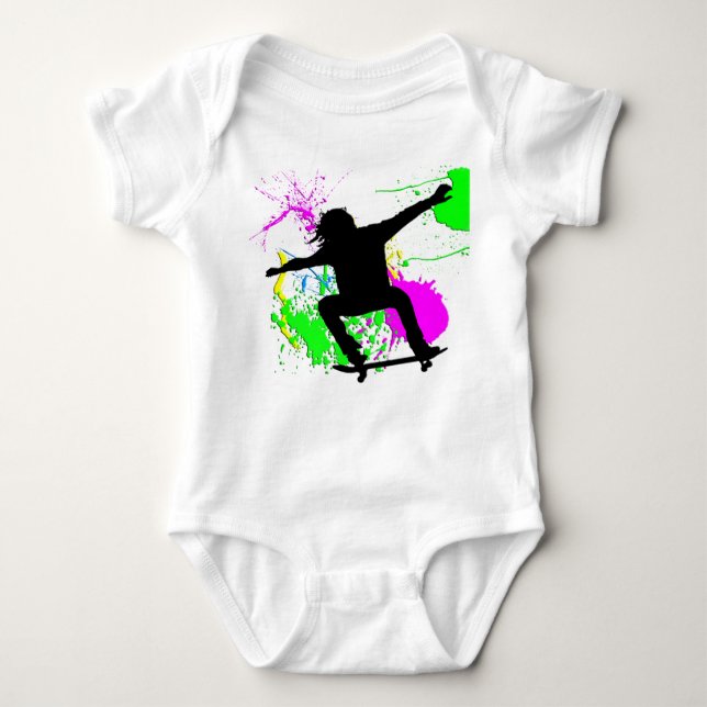 Skateboarding Extreme Baby Bodysuit (Front)