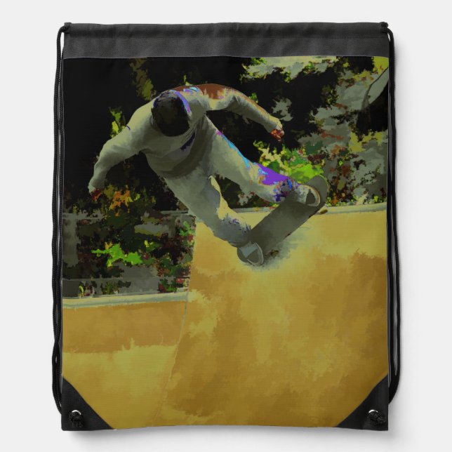 Skateboarding Fool Drawstring Bag (Front)