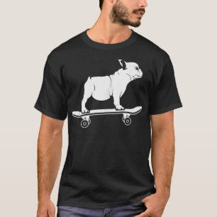 Skateboarding French Bulldog Puppy Skateboard Dog T-Shirt