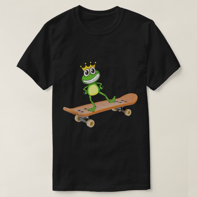 Skateboarding Frog (10) T-Shirt (Design Front)