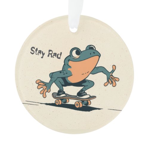 Skateboarding Frog – Cute Cartoon Animal Art Ornament