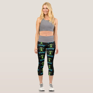 Skateboarding Frog Funny Skateboard Animal Lover Capri Leggings