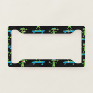 Skateboarding Frog Funny Skateboard Animal Lover License Plate Frame