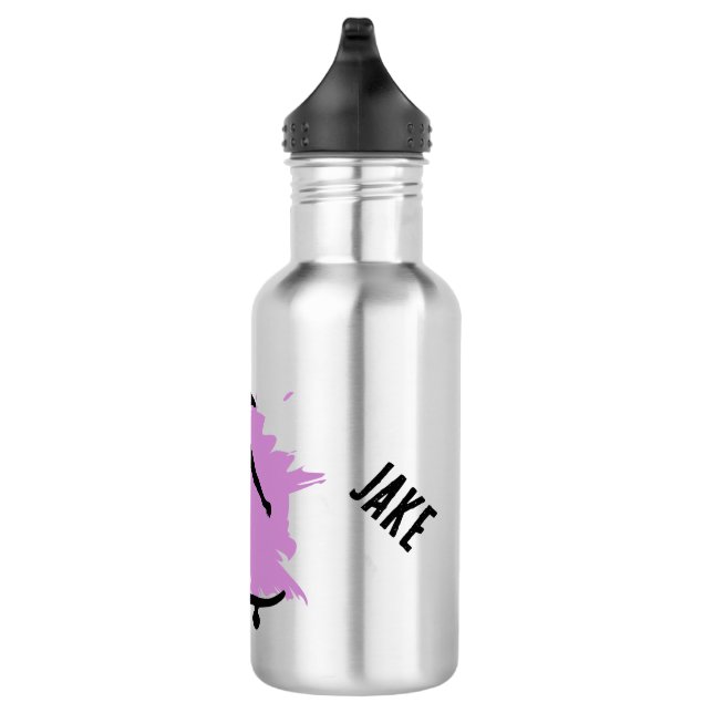 Skateboarding Giraffe Personalized Water Bottle (Right)