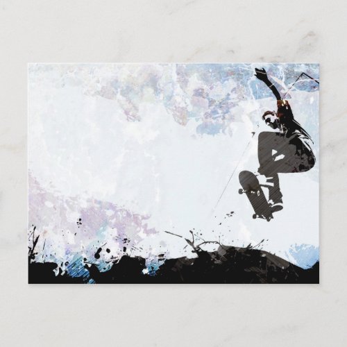 Skateboarding Grunge Layout Postcard