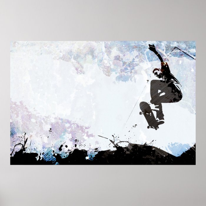 Skateboarding Grunge Layout Print