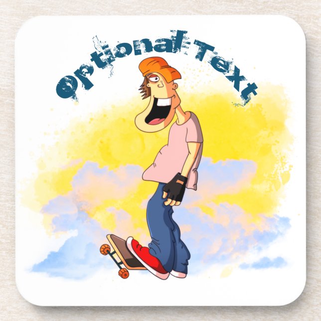 Skateboarding Guy  Beverage Coaster (Front)