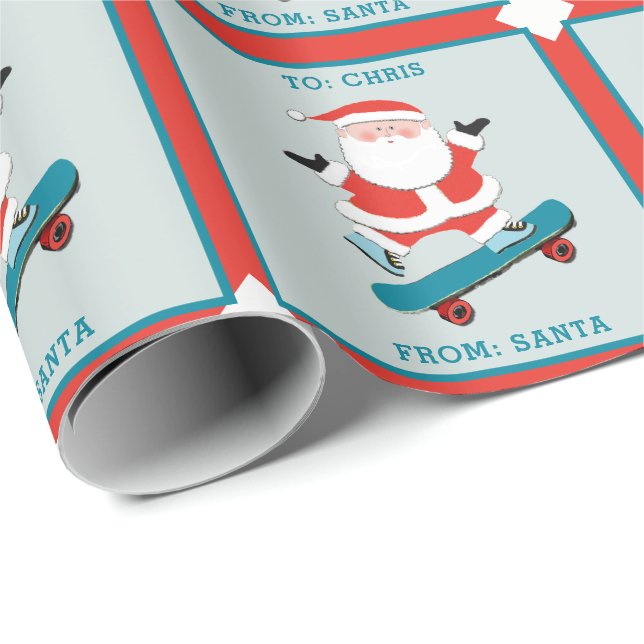 Skateboarding Holiday Gift Wrapping Paper (Roll Corner)