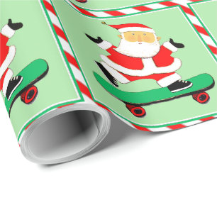 Skateboarding Holiday Gift Wrapping Paper