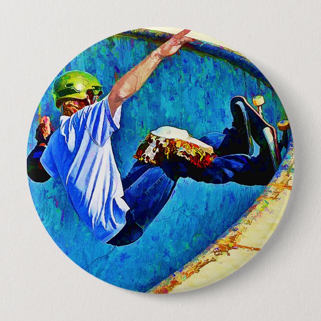 Skateboarding in the Bowl Button (Front)