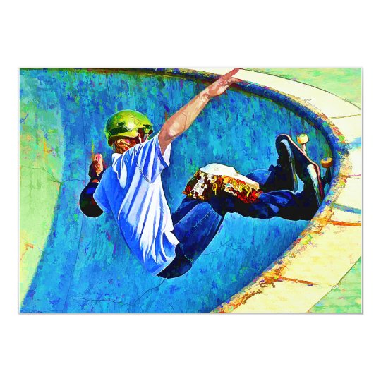 Skateboarding in the Bowl Card