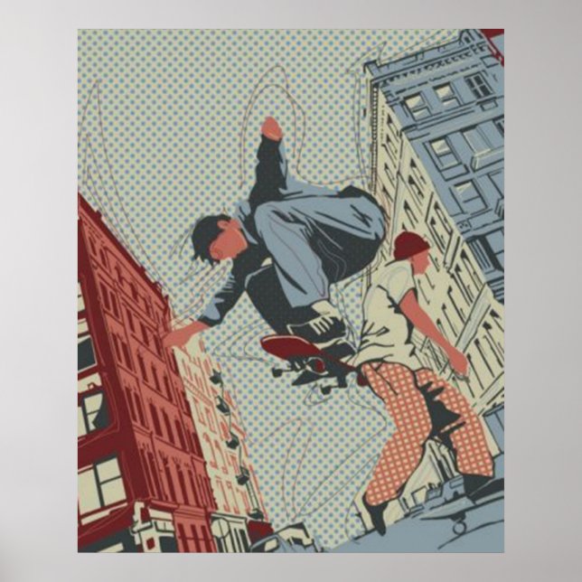 Skateboarding in the City Poster (Front)