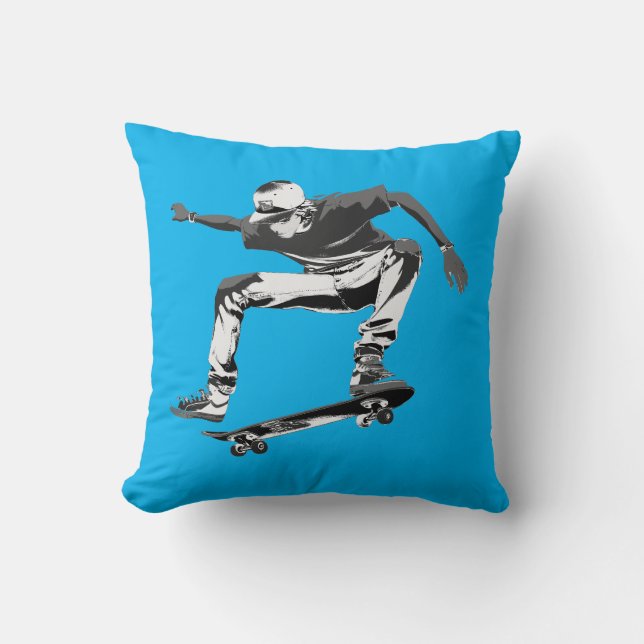 Skateboarding is my Life - Skateboarder Throw Pillow (Front)