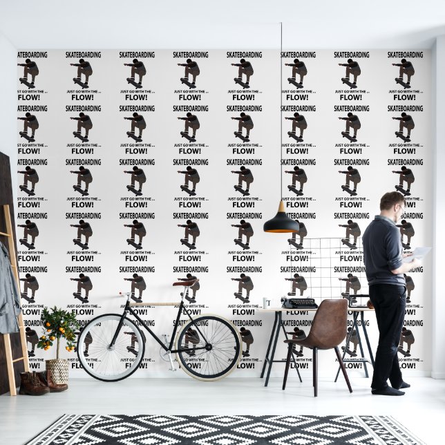Skateboarding Just Go With The Flow Skateboarder Wallpaper (Living Room)