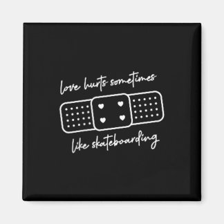 Skateboarding Love Heart Plaster Sport Magnet