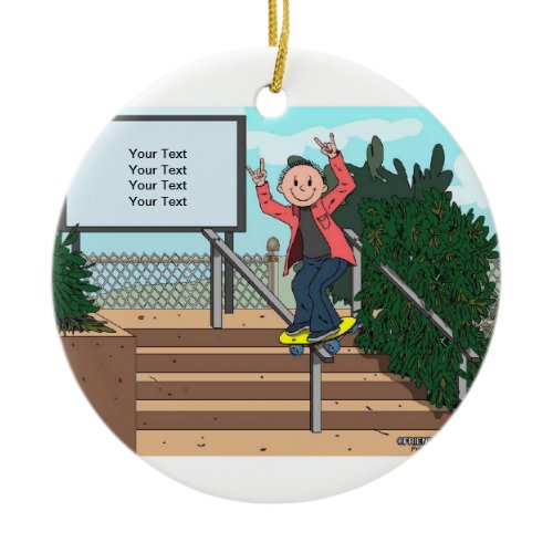 Skateboarding - Male Ceramic Ornament