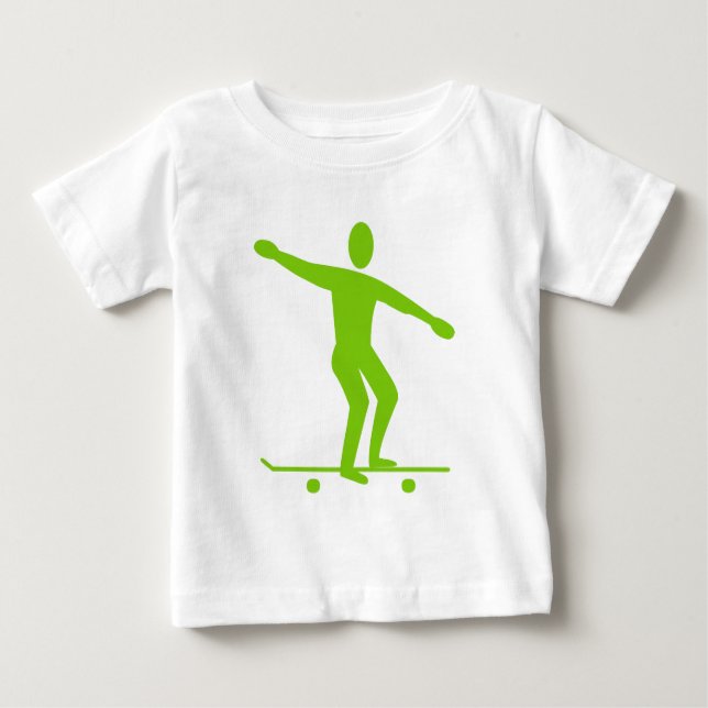Skateboarding - Martian Green Baby T-Shirt (Front)