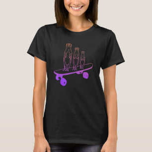Skateboarding Meerkats On Skateboard Skater T-Shirt