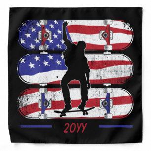 Skateboarding Men - USA American Flag Bandana