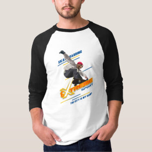 Skateboarding Men's 3/4 Sleeve Raglan T-Shirt