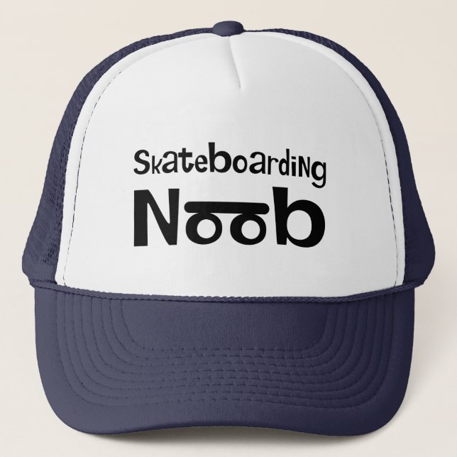 Skateboarding noob trucker hat (Front)