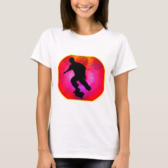 Skateboarding on Fluorescent Starburst T-Shirt