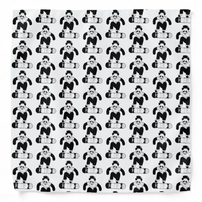 Skateboarding Panda Bandana (Front)