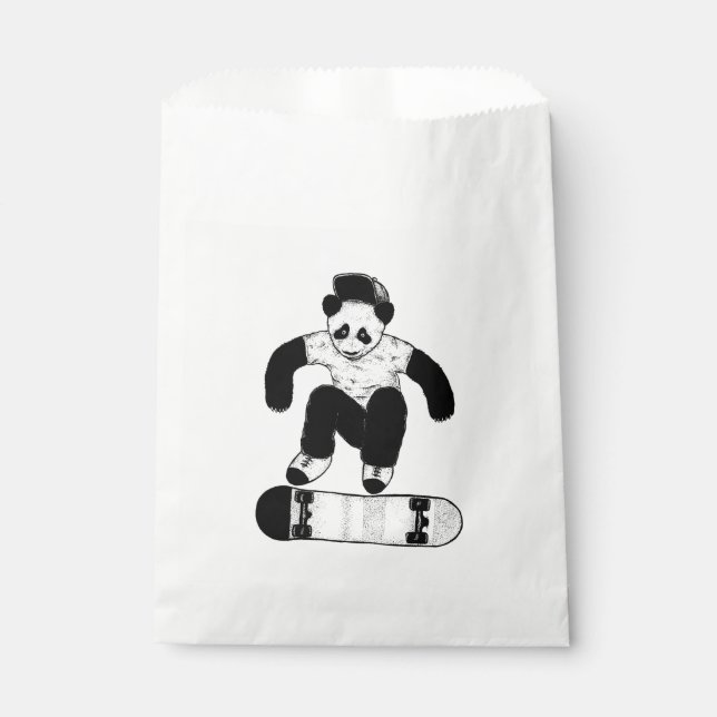 Skateboarding Panda Favor Bag (Front)