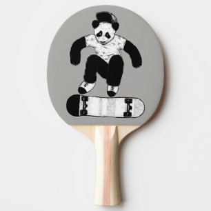 Skateboarding Panda Ping-Pong Paddle