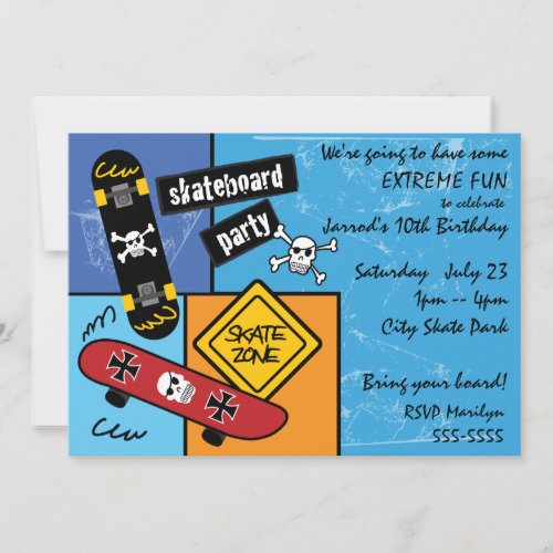 Skateboarding Party Invitation