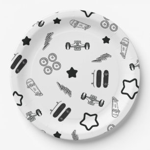 Skateboarding Party Paper Plates 9"