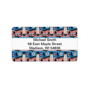 Skateboarding Patriotic USA Skateboarder Label