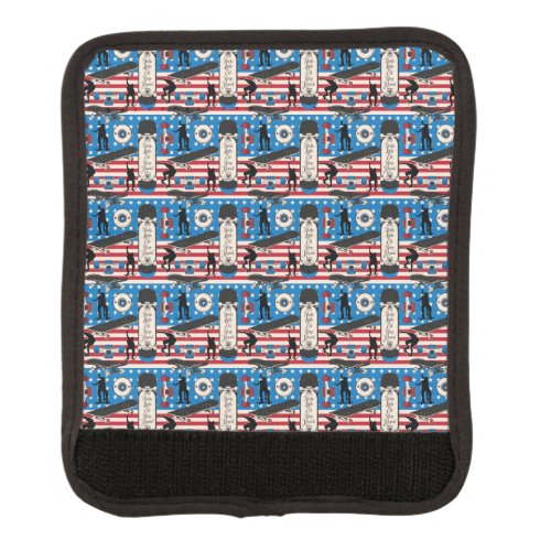 Skateboarding Patriotic USA Skateboarder Luggage Handle Wrap