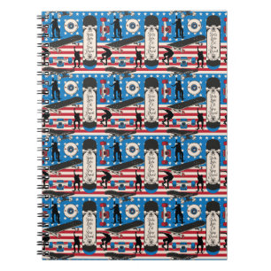 Skateboarding Patriotic USA Skateboarder Notebook