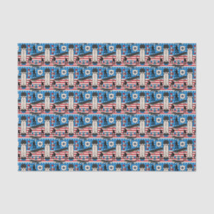 Skateboarding Patriotic USA Skateboarder Tissue Paper
