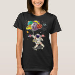 Skateboarding Planets Balloon Space Science Skater T-Shirt