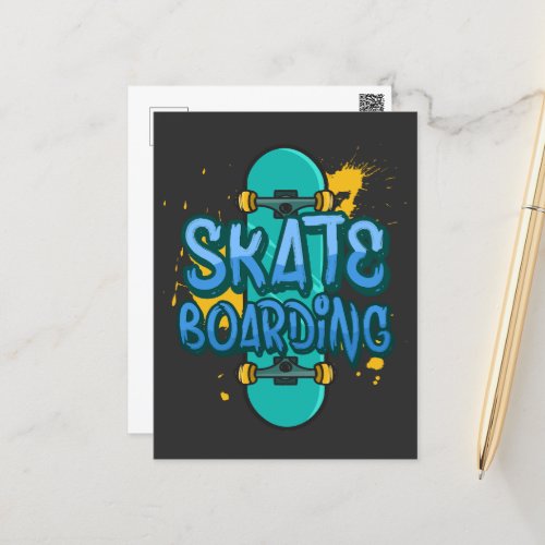 Skateboarding Postcard