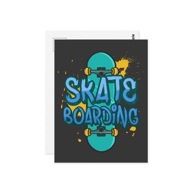 Skateboarding Postcard (Front/Back In Situ)