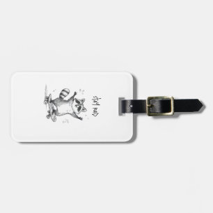 Skateboarding Raccoon – Cute Funny Skateboard Luggage Tag