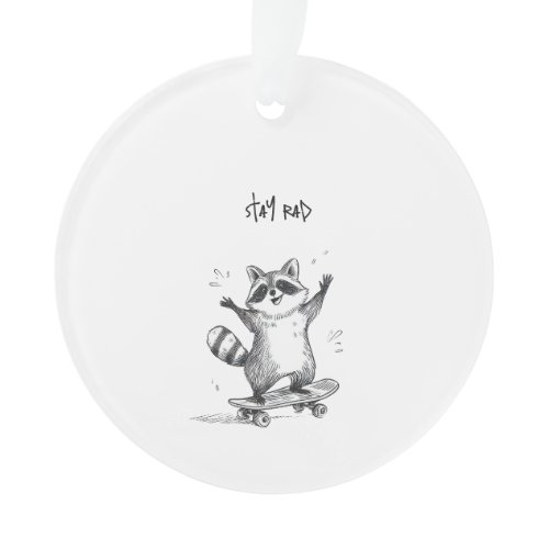 Skateboarding Raccoon – Cute Funny Skateboard Ornament