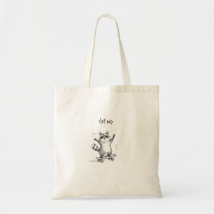 Skateboarding Raccoon – Cute Funny Skateboard Tote Bag