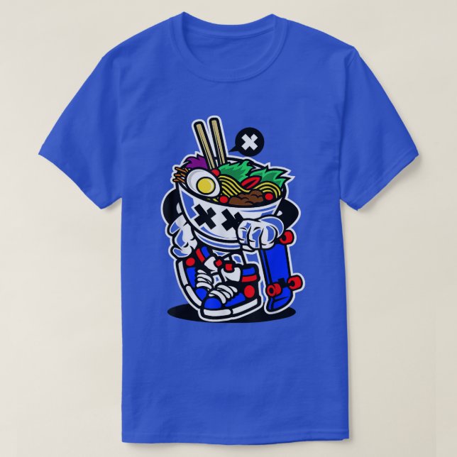 Skateboarding Ramen Noodle back to school Anime Tr T-Shirt (Design Front)